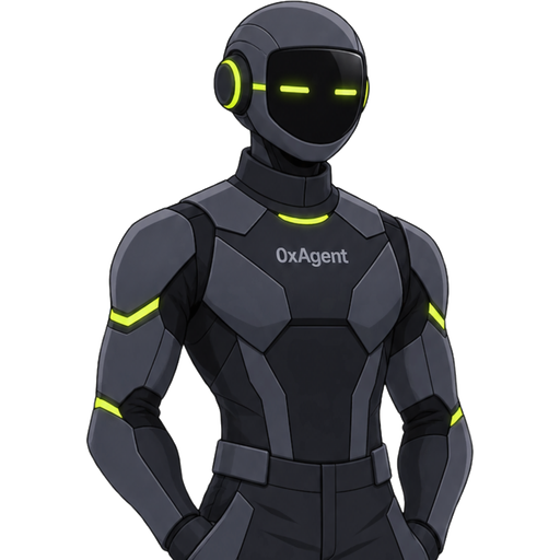 0xAgent, armoured figure with a lime visor